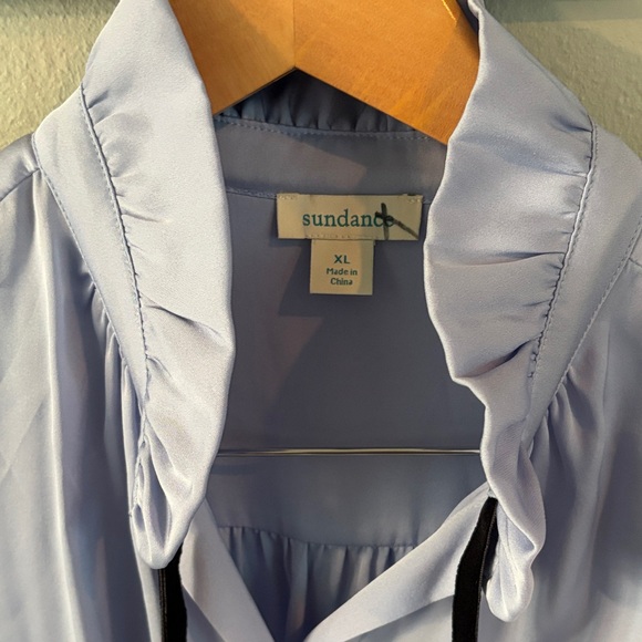 Sundance Albertine Blue Silk Women's Blouse size XL - Picture 4 of 8